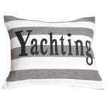 Yachting-stripes raita -tyynynpäällinen, harmaa-valkoinen-musta