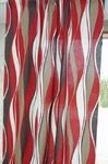 Kangaspala Aalto, valkoinen-punainen-ruskea-pellava, palan koko 140cm x 245cm