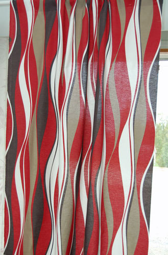 Kangaspala Aalto, valkoinen-punainen-ruskea-pellava, palan koko 140cm x 180cm