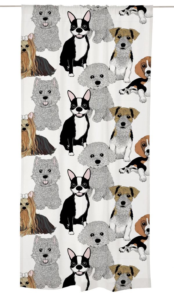 Vallila Doggies Verho Valkoinen 140x240 Cm