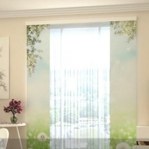 Wellmira Puolipimentävä Paneeliverho White Dandelions 80x240 Cm
